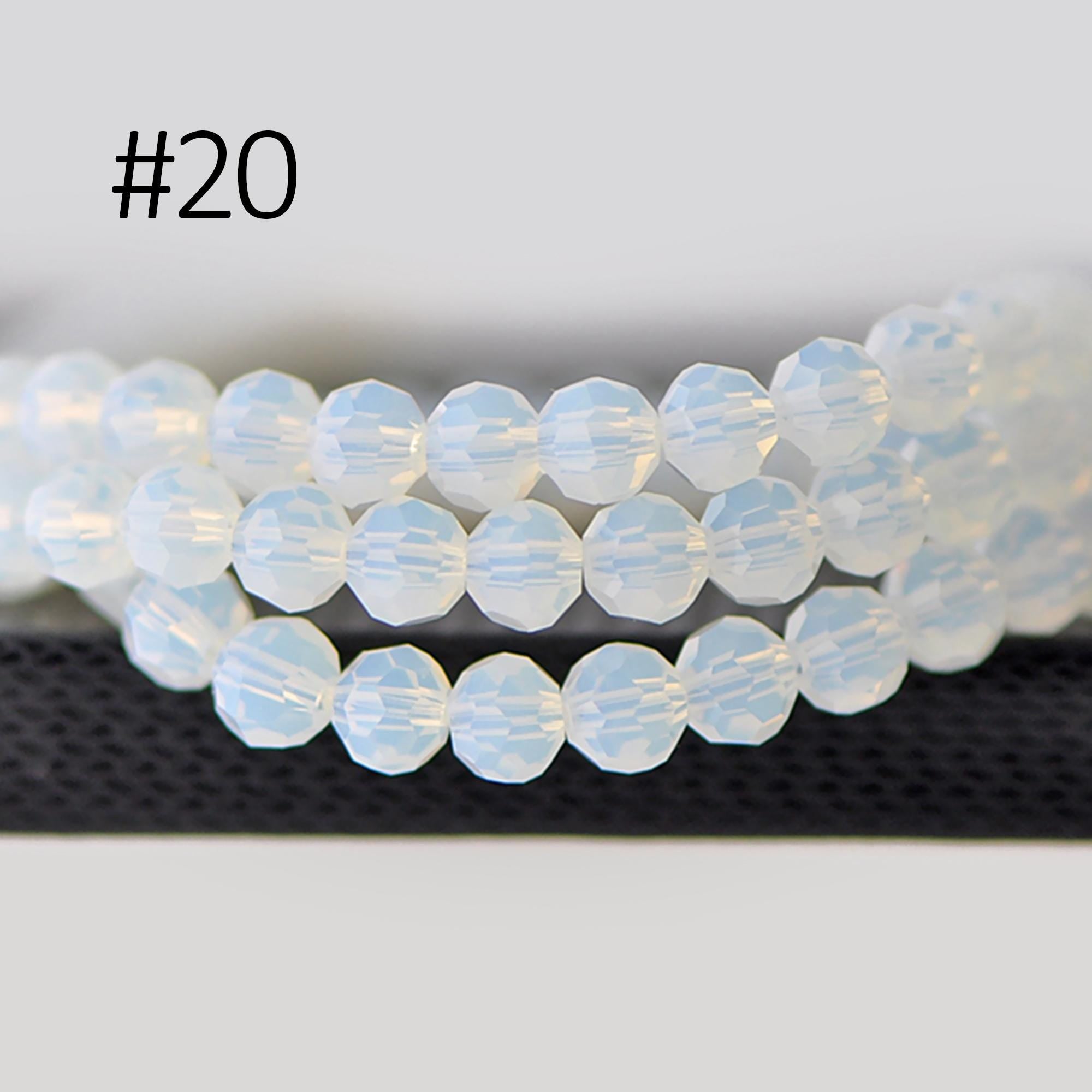 70pcs Round Faceted Crystal Glass Beads 8mm (32QZ-08)